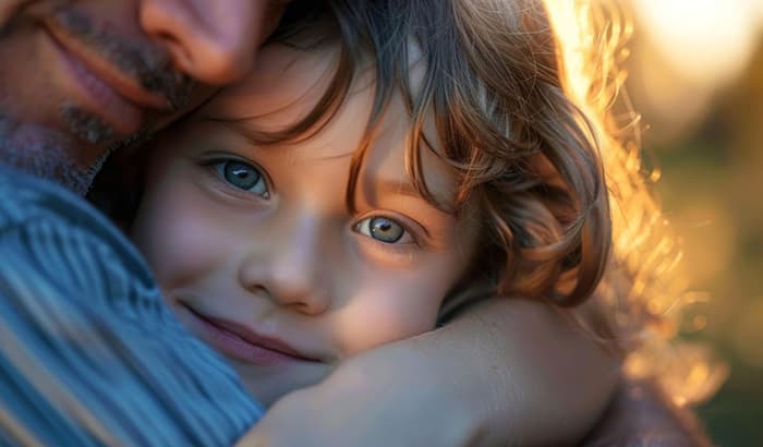 A Touching Image Of A Man And A Girl Emphasizes Their Bond And The Importance Of Co-parenting And Post-divorce Guidelines