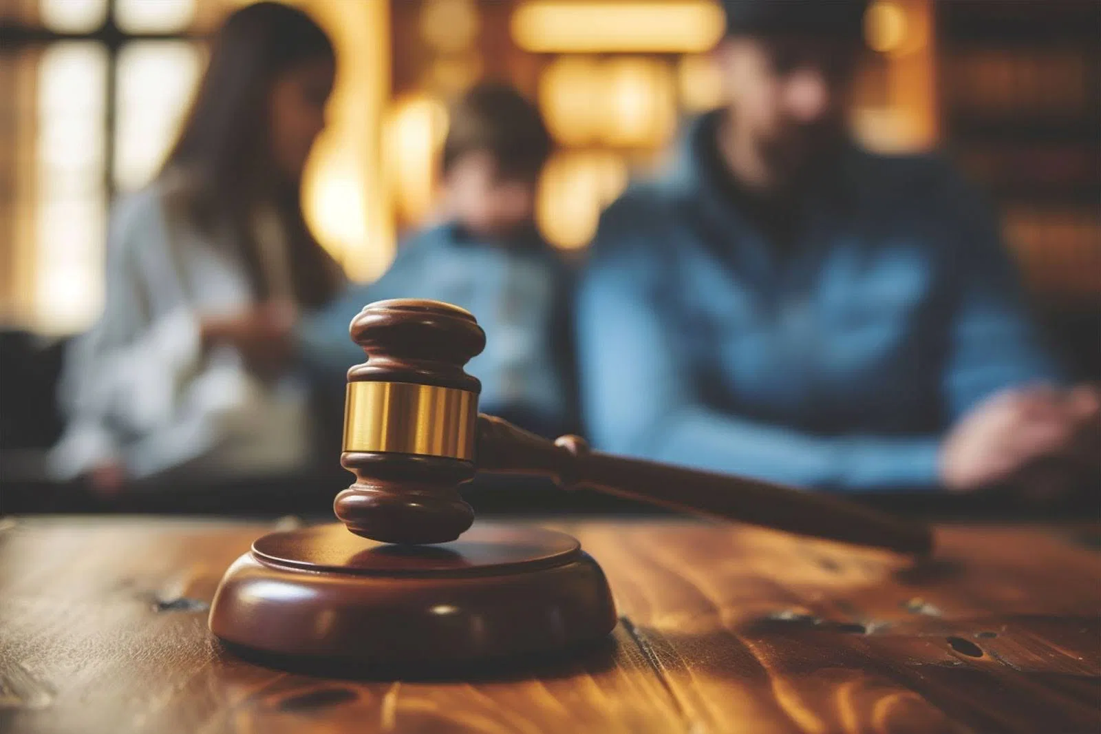 A NYC family law attorney offering legal advice in a professional office.